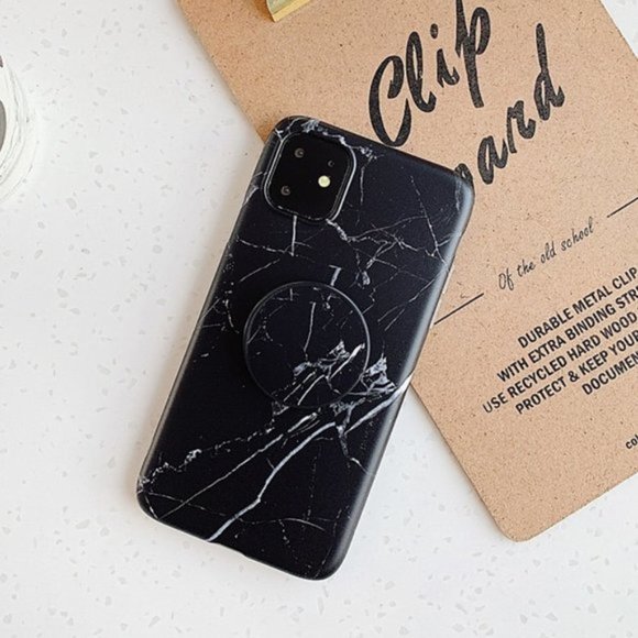 NEW iPhone 12/11/Pro/Max/XR/8/SE Marble W/ Holder - Picture 1 of 6